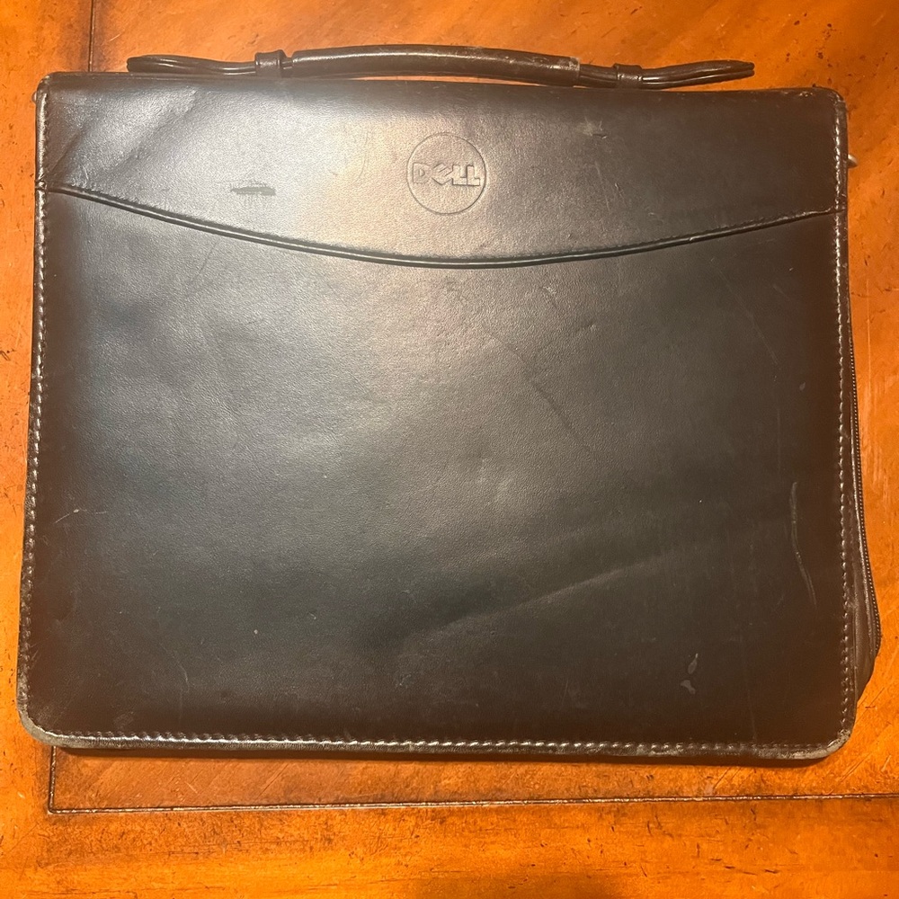 Dell Black Leather Laptop Bag